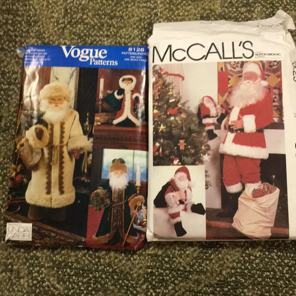vintage santa costume sewing patterns Santa dolls- crafts Father Christmas Vogue
